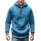 quarter zip boys,Boys Half Zip Hoodies Casual Fall Winter Fashion Long Sleeve Hooded Sweatshirts Baggy Comfy Y2k Pullover Tops Teens Preppy Warm Outwear with Pockets B-Sky Blue 4-5 Years