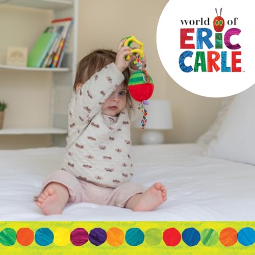 Eric Carle Very Hungry Caterpillar Chime Toy with Silicone Gummi Ogobolli &ndash; Makes Sound When Shaken and Great for Teething &ndash; Hanging Loop for On The Go