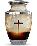 Malaika Memorials Transcendent Cross Urn for Ashes Adult Male/Female, Cremation Urns for Human Ashes Adult Man/Woman, 200 Cubic Inch Capacity