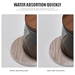 6Pcs Drink Coasters with Holder, Marble Style Ceramic Drink Coaster, Absorbent Coasters Set Suitable for Kinds of Cups, Modern Style Coasters for Coffee Table, 4 Inches - Image 5