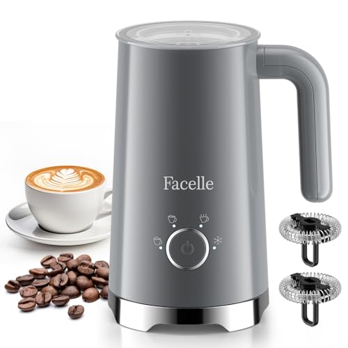 Facelle espumador de leche electrico, máquina automática para hacer espuma caliente y fría para latte, capuchinos y macchiato. Apagado automático y control de temperatura