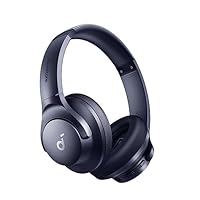 soundcore by Anker Q20i Hybrid Active Noise Cancelling Foldable Headphones, Wireless Over-Ear Bluetooth, 40H Long ANC Playtime, Hi-Res Audio, Big Bass, Customize via an App, Transparency Mode (Blue)
