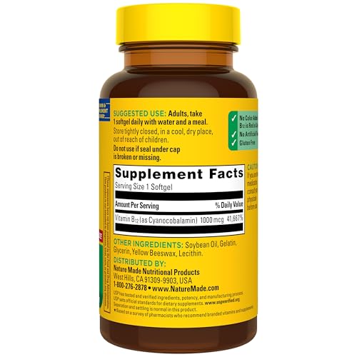 Nature Made Vitamin B12 1000 mcg, Dietary Supplement for Energy Metabolism Support, B12 Vitamins 1000 mcg, 150 Softgels, 150 Day Supply - image 9