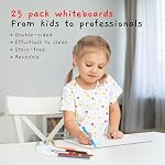 Board Geeks 25 Pack Dry Erase Lapboards 9 inch by 12 inch Large Whiteboard White Board Set Great for Teachers, Students, Children, Classroom Reusable, Durable, Portable, Single Sided Whiteboard