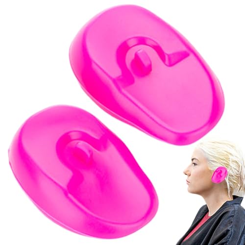 耳保護パッド ? ぬりえセット、柔軟なビューティーガード | シャワーブロックカバー、再利用可能なヘアカットアクセサリー、染色、洗髪、ブロー乾燥、理髪店スタジオ用ソフトシリコンイヤーカバー