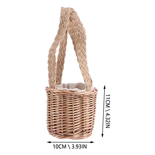 Cesta de flores BesPORTBLE, vintage, retrô, para casamento, dama de honra, salgueiro feito à mão, ce