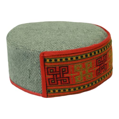 Image of Vastraa Fusion Himachali Topi for Men | Nepali Headwear | Traditional Kullu Cap | Pahadi Topi | Kashmiri Hat | Wool Handcrafted Ethnic Wear
