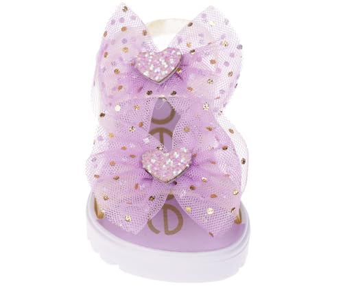 bebe Girl's Flat Sandals - PCU Sandals with Flower, Bow, and Rhinestone Details for Toddler/Little Kid/Big Kid4