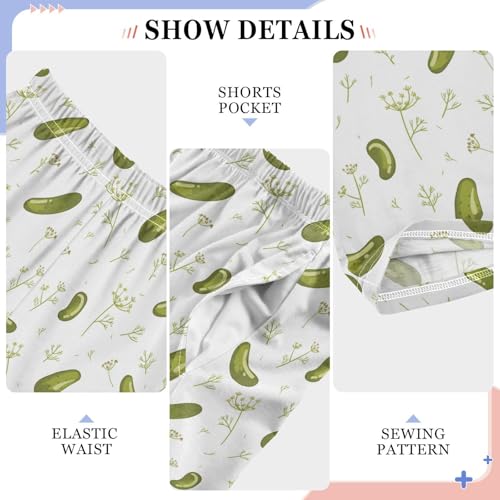 Pfrewn Pajama Pants Seasoning Pickles Cucumber Casual Lounge PJ Bottoms with Pockets, M4