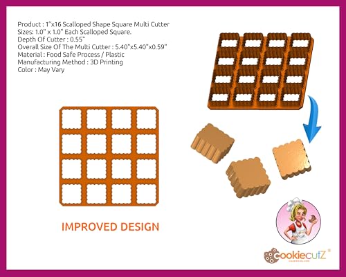 1”x16 Scalloped Shape Square Multi Cutter