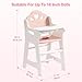 ROBOTIME Baby Doll High Chair, Pretend Play High Chair with Safety Belt and Footrest, Wooden Baby Doll Accessories, Doll Furniture Fits 18-20 Inch Dolls, Gift for Ages 3+ (White)