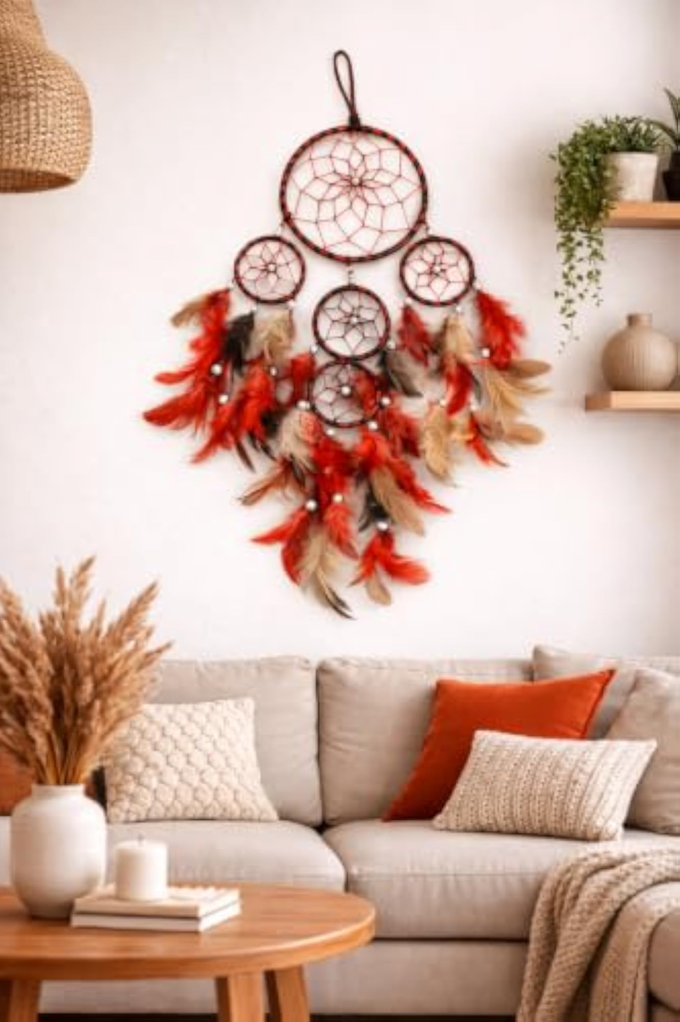 Boho Dream Catcher Wall Hanging, Handmade Gift