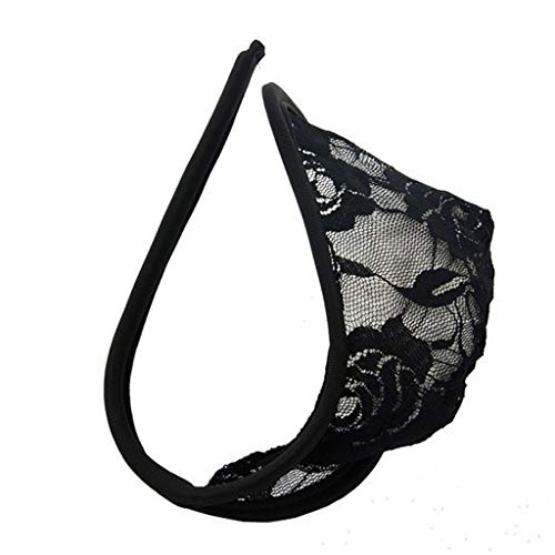 Herren Dessous Sexy String Mit C String Design Durchsichtiger Spitzenbesatz Verführerisch Atmungsaktiv Für Besondere Momente Sexy Unterwäsche Für Männer (Black, One Size)
