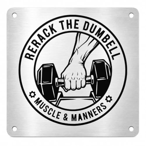 Image of Rerack Your Dumbell ZOUPLE Sign, 6 inchx6 inch, Dual Mount, JSL Brand Steel Laser Print
