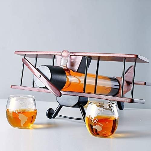Image of Whiskey Decanter with Antique Crystal Clear (Aircraft Model Decanter Set)