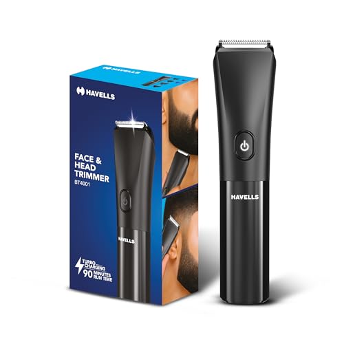 Image of Havells Beard & Hair Trimmer |2-in-1 Special Blade| Comes with 4 Beard & 2 Hair Combs|Type C Turbo Charge|No Nicks & Cuts|2 Year Guarantee|BT4001