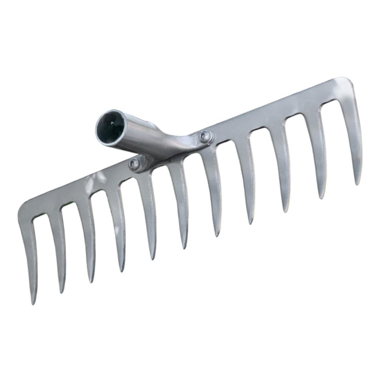Rastrillo de Jardinería de 11 Dientes de Hierro Plata