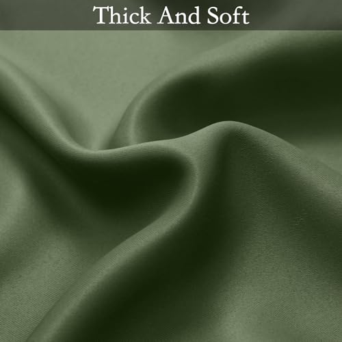 Image of SimpleHome Ombre Gradient Sage Green White to Gray Curtains Bedroom 52Wx84L | Room Darkening Curtains,Light Blocking Thermal Insulated Grommet Window Curtains for Living Room,2 Panels,84 Inches Length