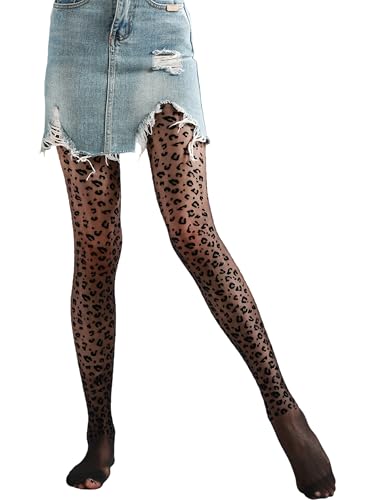 Image of Sahabowi Women Sheer Tights, High Waist Pantyhose, Vintage Control Top Stockings(Patterns Colourful), Pantyhose5