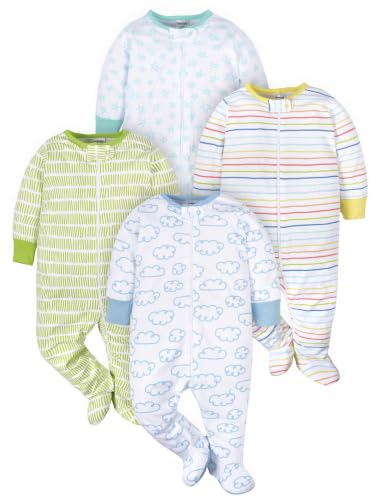Image of ONESIES Brand Baby Boys Sleepers 4-Pack Footies and Toddler Set