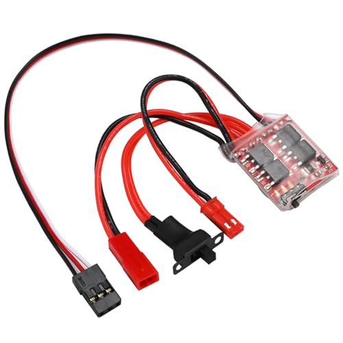 Greluma 1 Stück 20A ESC-Motordrehzahlregler für Boots-RC-Car-Tank, passend für 130/180/260/280/380 Bürstenmotoren