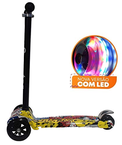 Patinete Infantil Masculino Feminino Rosa Preto Cinza Regulável Original Zoop Toys Scooter Resistent