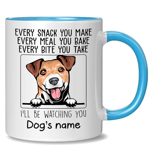 Taza de cerámica personalizada con diseño de perro Jack Russell miniatura 1