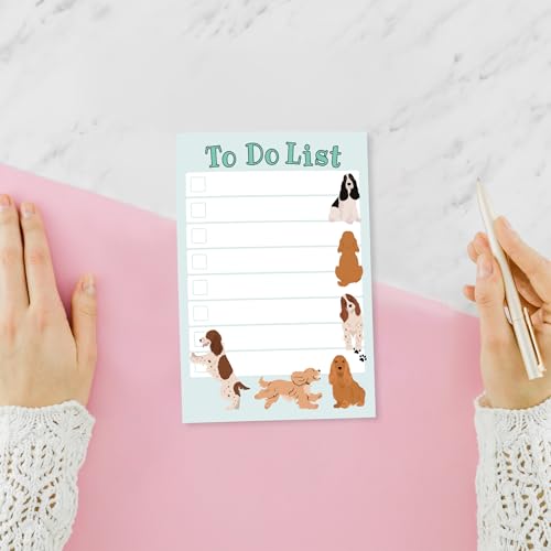 Image of DAILY RITMO Cavalier King Charles Spaniel Sticky to-Do List - Cute Dog Lover Gift for Women | Office School Supply Sticky Notes 4 inchx6 inch 50 Pages