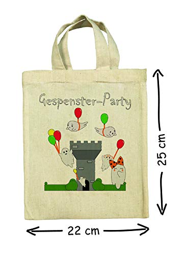 clothinx Lustige Kindergeburtstag Mitgebsel Tasche Beutel im Set mit Geburtstag Motto Gespenster 10er Pack