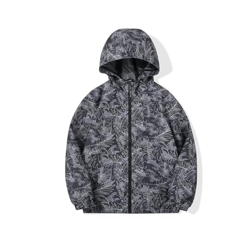 Image of SNOW DREAMS Boys Waterproof Rain Jacket Windbreaker Lightweight Coat Kids Raincoat Outerwear