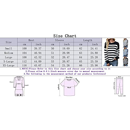 Briskorry Dames gestreepte pullover casual stretch tuniek top herfst lente lange mouwen ronde hals contrasterende kleur blouse lange mouwen T-shirt tiener meisjes vrijetijdsshirt - Image 6