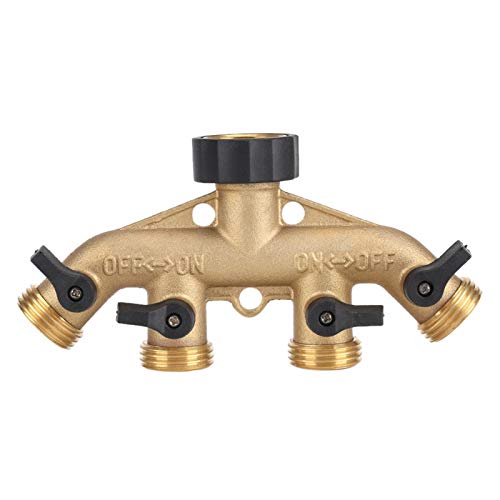 Hose Tap Connector 4-Way Brass Ball Valve