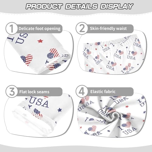 Girls Leggings United States Flag with Texture Toddler Girls Clothes Leggings for Girls Toddler Girls Leggings 3-4T3