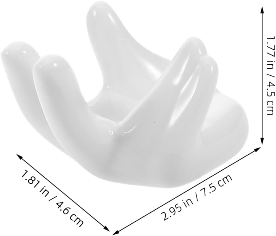 KICHOUSE 6pcs Hand Shaped Ceramic Cup Holder for Easter Creative Porcelain Display Stand for Eggs Unique Kitchen Decor Easy to Clean and Versatile
