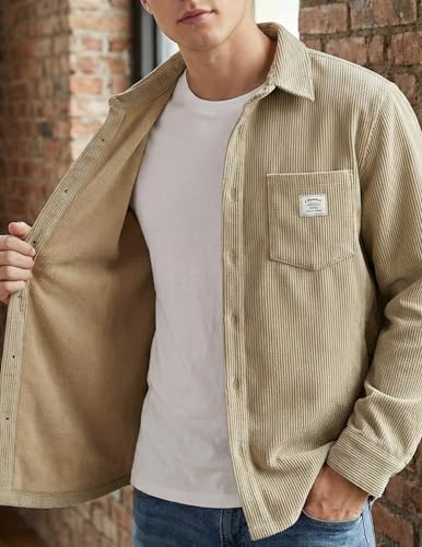 Image of ZAFUL Men's Shacket Aztec Print Shirt Jacket Flannel Button Up Turndown Collar Overshirt Chest Pocket Button Flap Thick Shirt