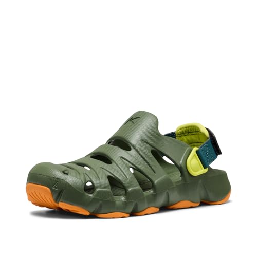 KEEN Unisex-Child Hyperflt Comfortable Slip On Lightweight Breathable Durable Sandals Bronze Green/Orange Peel 10