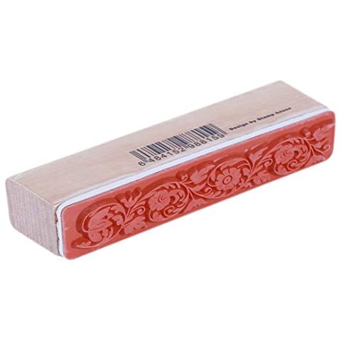 lehao Vintage Creative Lace Seal Rubber Stamp DIY Rectangle Lace Scrapbook Stamp Wedding Craft Decoration,Red Cover