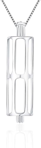 Colgantes de jaula de tubo largo de plata de ley 925 para manualidades, collares, pulseras y fabricación de joyas, Metal disponible en Yaxa Peru