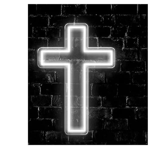Enseigne au néon croix Jésus pour remplacer les lampes de chevet tristes