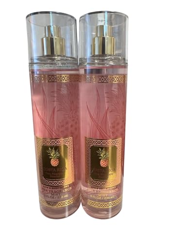 Bath and Body Works Pink Pineapple Sunrise Fine Fragrance Mist - Value Pack Lot of 2 (Pink Pineapple Sunrise)