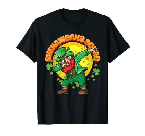 Dabbing Leprechaun Día de San Patricio Shenanigans Squad Regalo Camiseta