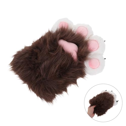 Guantes de garra de gato marrón para juegos de rol y convenciones de anime femeninas 7