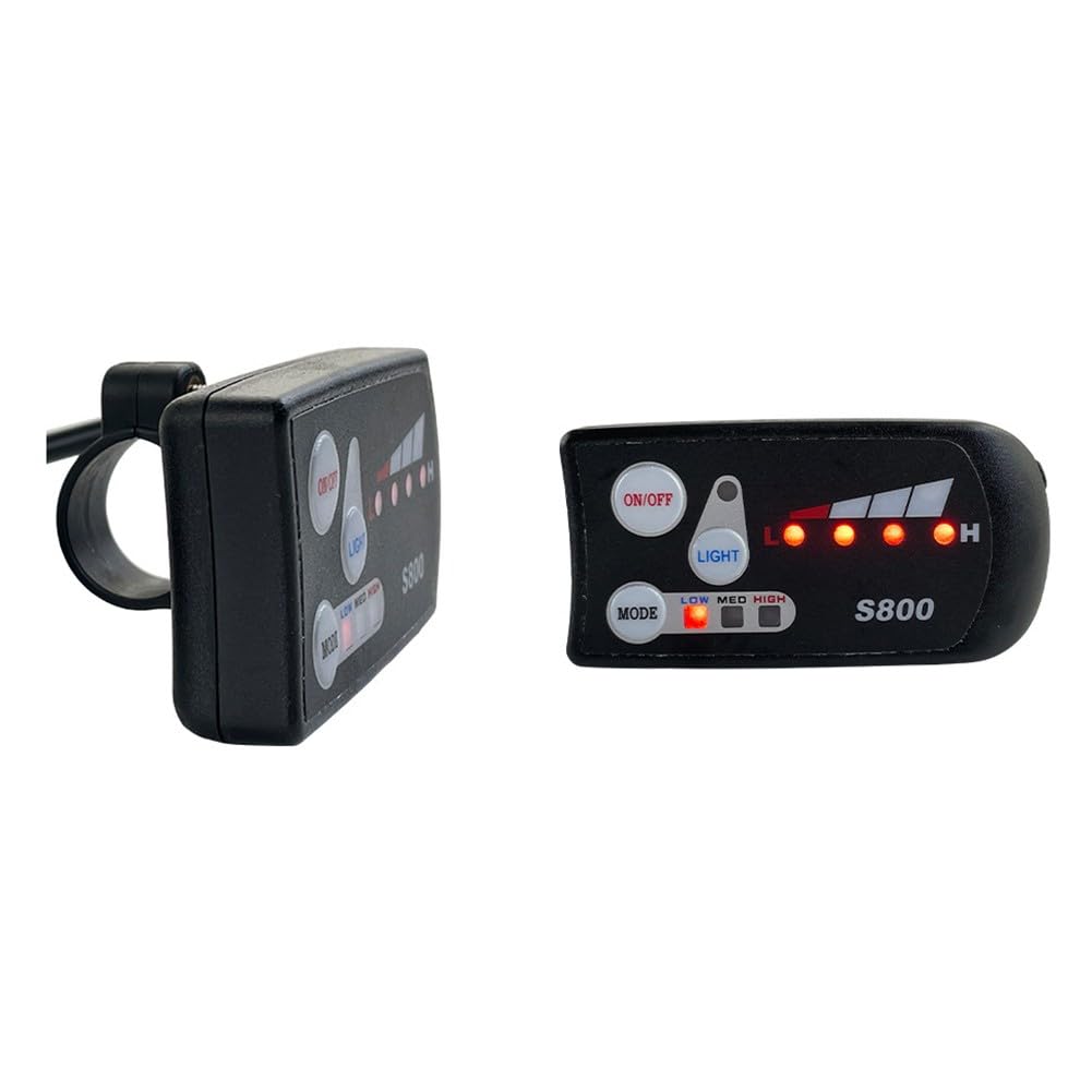 E-Bike Controller 36V/48V 250W 15A mit LED S800 Display, 8 PAS Sensor, Gasgriff und Bremshebel, Wasserdicht für E-Bike Umrüstung, Schwarz Silber