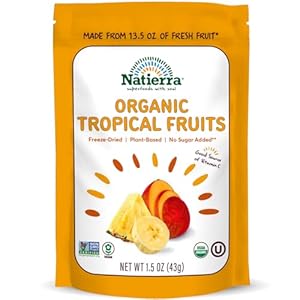 NATIERRA Nature’s All Foods Organic Freeze-Dried Tropical Fruits | Non-GMO & Vegan | 1.5 Ounce