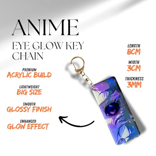 Image of Anime Acrylic Glowing Eyes Keychain | Luminous Eye Glow Key Ring | Premium Otaku Accessory for Bags, Bikes, Cars, Backpacks & Keys
