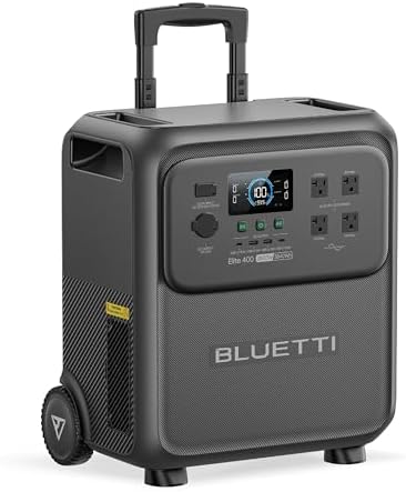 BLUETTI Elite 400 Portable Power Station, 3840Wh LFP Batttery Backup with 2600W AC Outlets (3900W Power Lifting), High Capacity Solar Generator with Wheels for Home Backup, Outage, RV Life, Camping