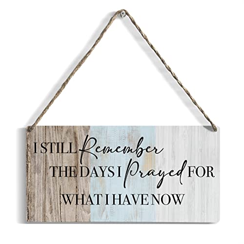 Rustic Wood Sign Home Farmhouse Wall Hanging Decor Inspirational Wooden Wall Art Decor Decorative Plaque Sign For House Family Living Room Bedroom Kitchen Bathroom I Still Remember The Day I Prayed #TOP9