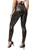 crazynekos Leggings for Women Snake Print Trousers Stretchy Butt Lifting Workout Yoga Pants (Gold,Medium)