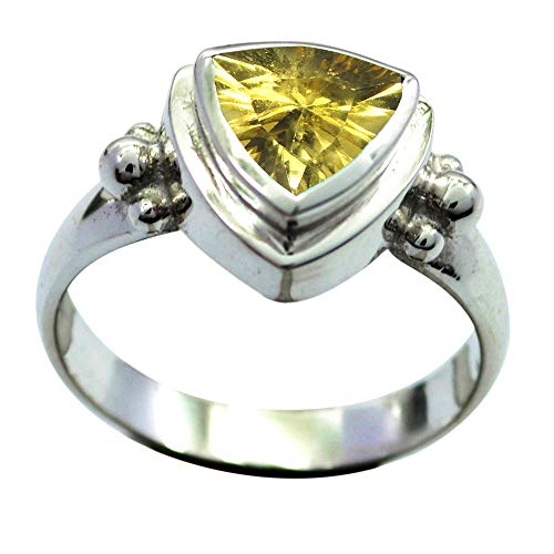 Bague en argent et pierre trillion d'exception pour harmoniser vos chakras
