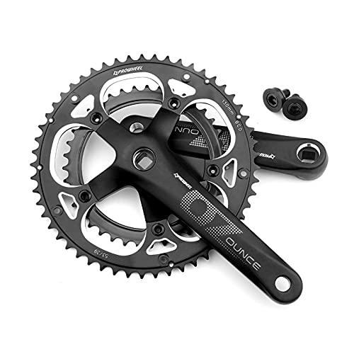 Rennrad Kurbelgarnitur Mit Vierkantloch 170/172,5 Mm, Kurbel Aus Aluminiumlegierung 130BCD Mit Variabler Geschwindigkeit 53-39T Double-Layer-Kettenblatt, Geeignet Für 2*9/10-Fach Rennräder,172.5mm Cover